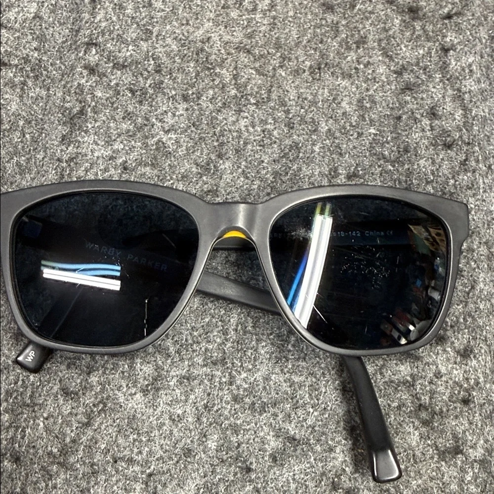 Warby Parker Black Sunglasses with Blue Lenses